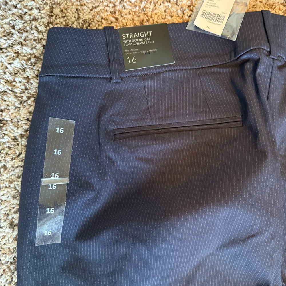 Lane Bryant Navy Pinstripe Straight Leg Pants